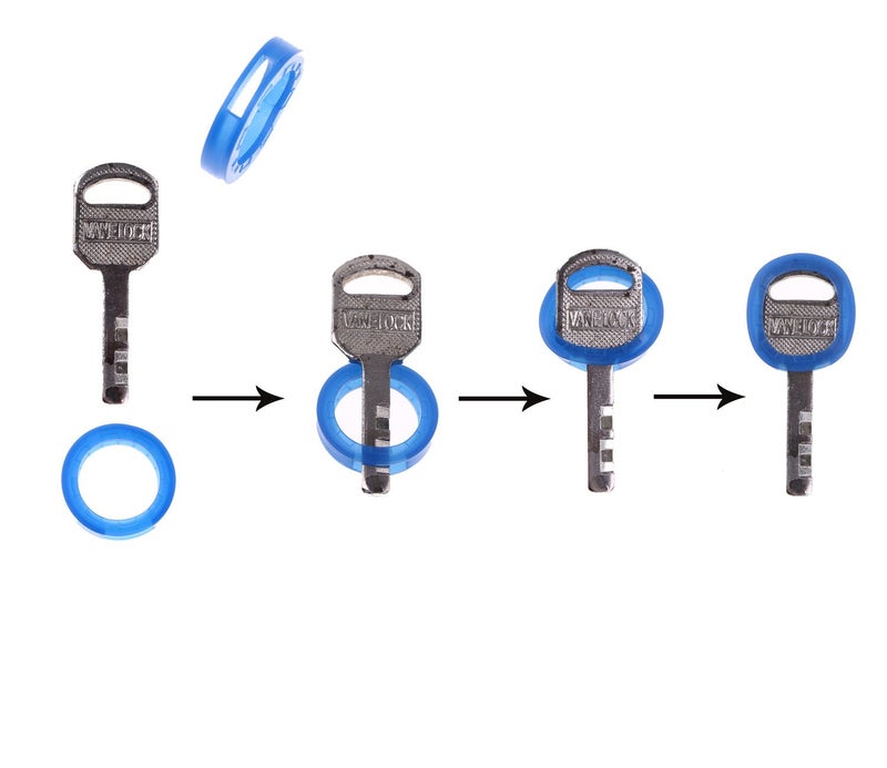 Mini Skater 9 Pcs Plastic Key Caps Tags PVC Key Identifier Coding Sleeve Rings Label ID for Identifying Keys,9 Assorted Colors - Image 2